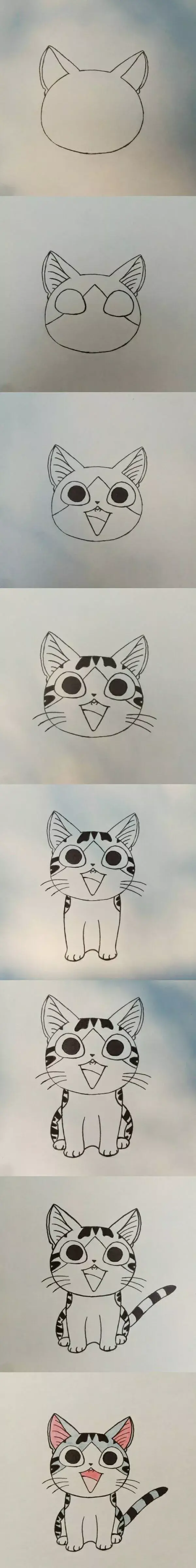 简单教你画一只可爱的小猫，详细分享！（如何画一只又简单又可爱的小猫咪）